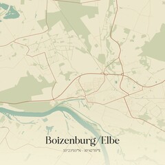 Vintage map of Boizenburg/Elbe, Germany.