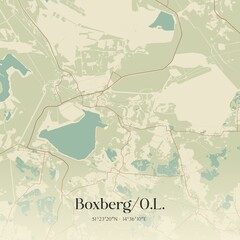 Vintage map of Boxberg/O.L., Germany.