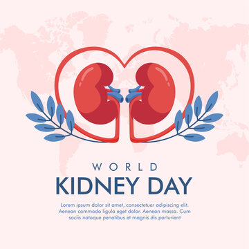 vector world kidney day poster template