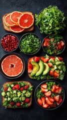 Overhead View of Delicious and Healthy Toast Toppings