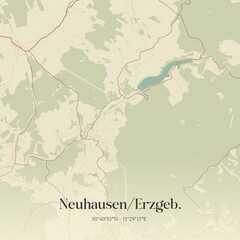 Fototapeta premium Vintage map of Neuhausen/Erzgeb., Germany.