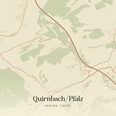Vintage map of Quirnbach/Pfalz, Germany.