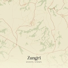 Fototapeta premium Vintage map of Zungri, Italy.