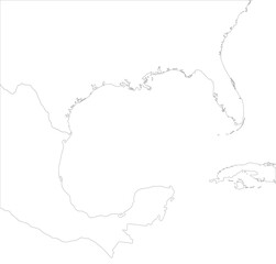 Gulf of America with USA Mexico and Cuba map. Gulf of Mexico may be renamed The Gulf of America.