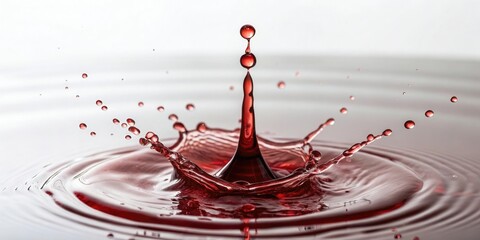 red wine drop and splash isolated on white background, liquid splashing, tablecloth