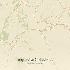 Vintage map of Acquaviva Collecroce, Italy.