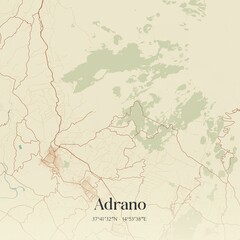 Obraz premium Vintage map of Adrano, Italy.