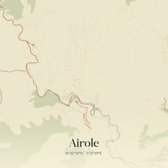 Fototapeta premium Vintage map of Airole, Italy.