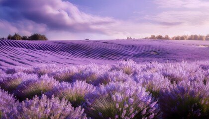 Obraz premium ラベンダー畑の幻想的な背景