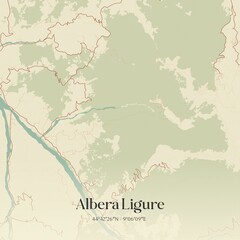 Obraz premium Vintage map of Albera Ligure, Italy.