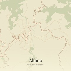 Naklejka premium Vintage map of Alfano, Italy.