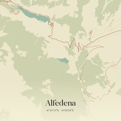 Obraz premium Vintage map of Alfedena, Italy.