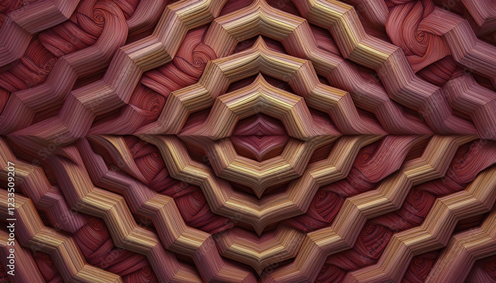 Poster stunning 3d helix hexagon pattern a vibrant and modern wallpaper design, perfect for adding a futuri