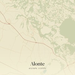 Vintage map of Alonte, Italy.