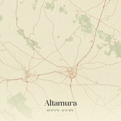 Fototapeta premium Vintage map of Altamura, Italy.