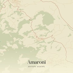 Obraz premium Vintage map of Amaroni, Italy.