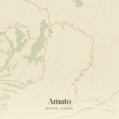 Vintage map of Amato, Italy.