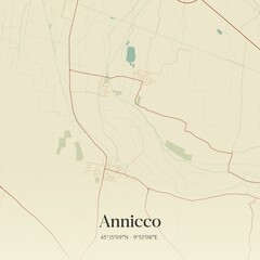 Vintage map of Annicco, Italy.
