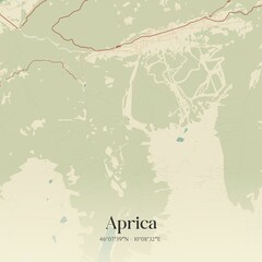 Vintage map of Aprica, Italy.
