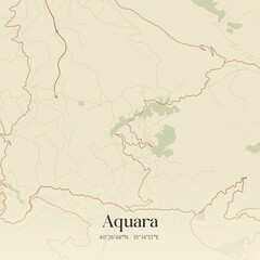 Vintage map of Aquara, Italy.