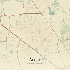 Vintage map of Arese, Italy.