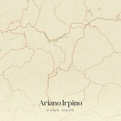Vintage map of Ariano Irpino, Italy.