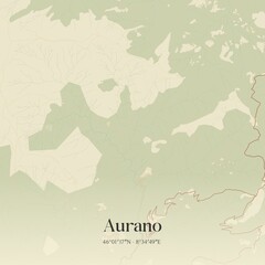 Fototapeta premium Vintage map of Aurano, Italy.