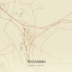 Vintage map of Avezzano, Italy.