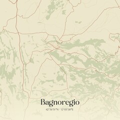 Fototapeta premium Vintage map of Bagnoregio, Italy.