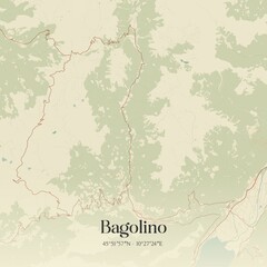 Vintage map of Bagolino, Italy.