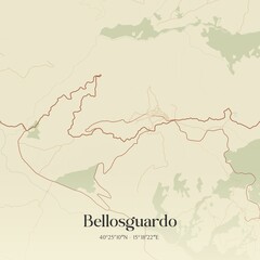 Fototapeta premium Vintage map of Bellosguardo, Italy.