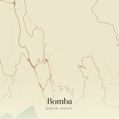 Vintage map of Bomba, Italy.