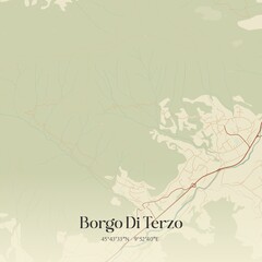 Obraz premium Vintage map of Borgo Di Terzo, Italy.