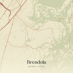 Vintage map of Brendola, Italy.