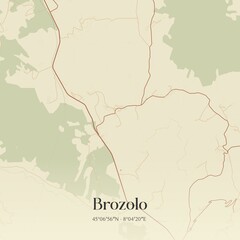 Obraz premium Vintage map of Brozolo, Italy.