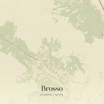 Vintage map of Brosso, Italy.