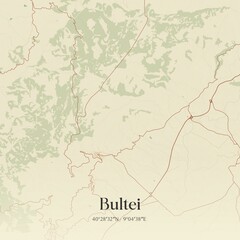 Obraz premium Vintage map of Bultei, Italy.