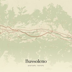 Obraz premium Vintage map of Bussoleno, Italy.