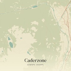 Vintage map of Caderzone, Italy.