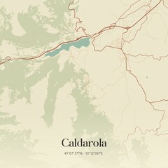 Obraz premium Vintage map of Caldarola, Italy.