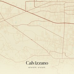 Vintage map of Calvizzano, Italy.