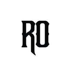 RO monogram logo design letter text name symbol monochrome logotype alphabet character simple logo