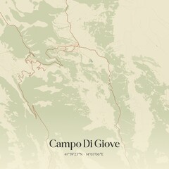 Vintage map of Campo Di Giove, Italy.