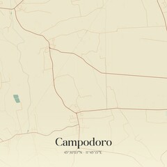 Obraz premium Vintage map of Campodoro, Italy.