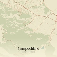 Obraz premium Vintage map of Campochiaro, Italy.