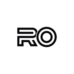RO monogram logo design letter text name symbol monochrome logotype alphabet character simple logo