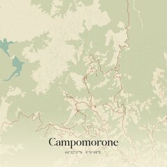 Obraz premium Vintage map of Campomorone, Italy.