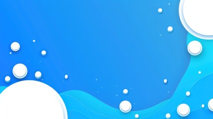 Abstract Blue Ocean Waves with White Bubbles: A Serene Paper Cut Design
