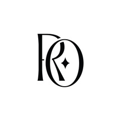 RO monogram logo design letter text name symbol monochrome logotype alphabet character simple logo