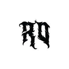 RO monogram logo design letter text name symbol monochrome logotype alphabet character simple logo
